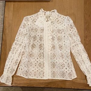 DVF never worn, white, eyelet blouse